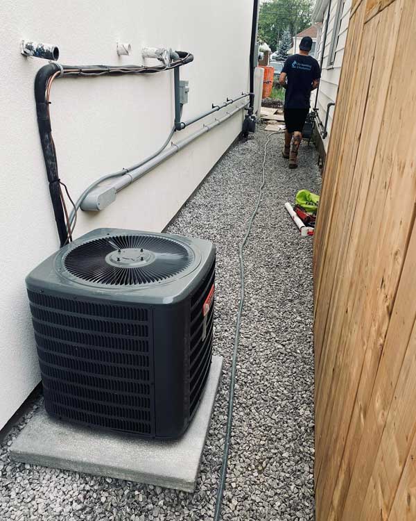 Installing HVAC outside