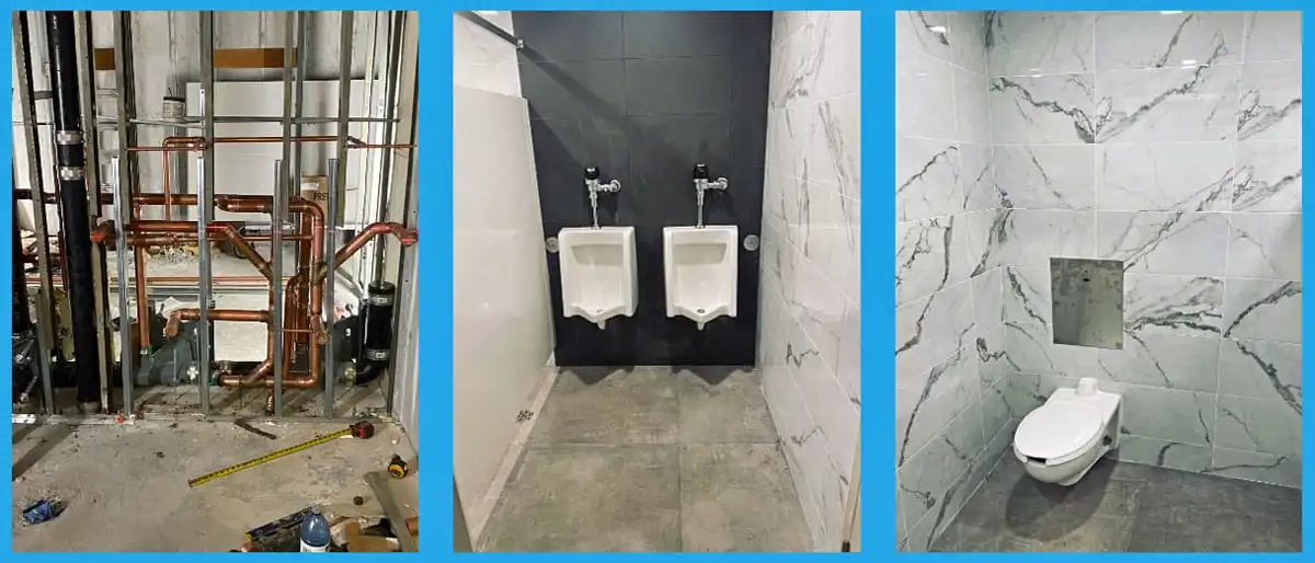 commercial bathroom installation