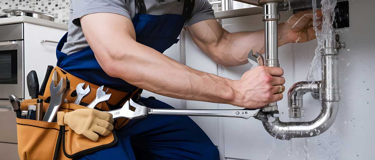 plumber under sink